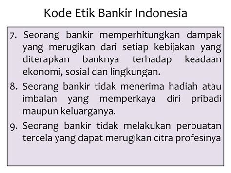 kode etik bankir indonesia
